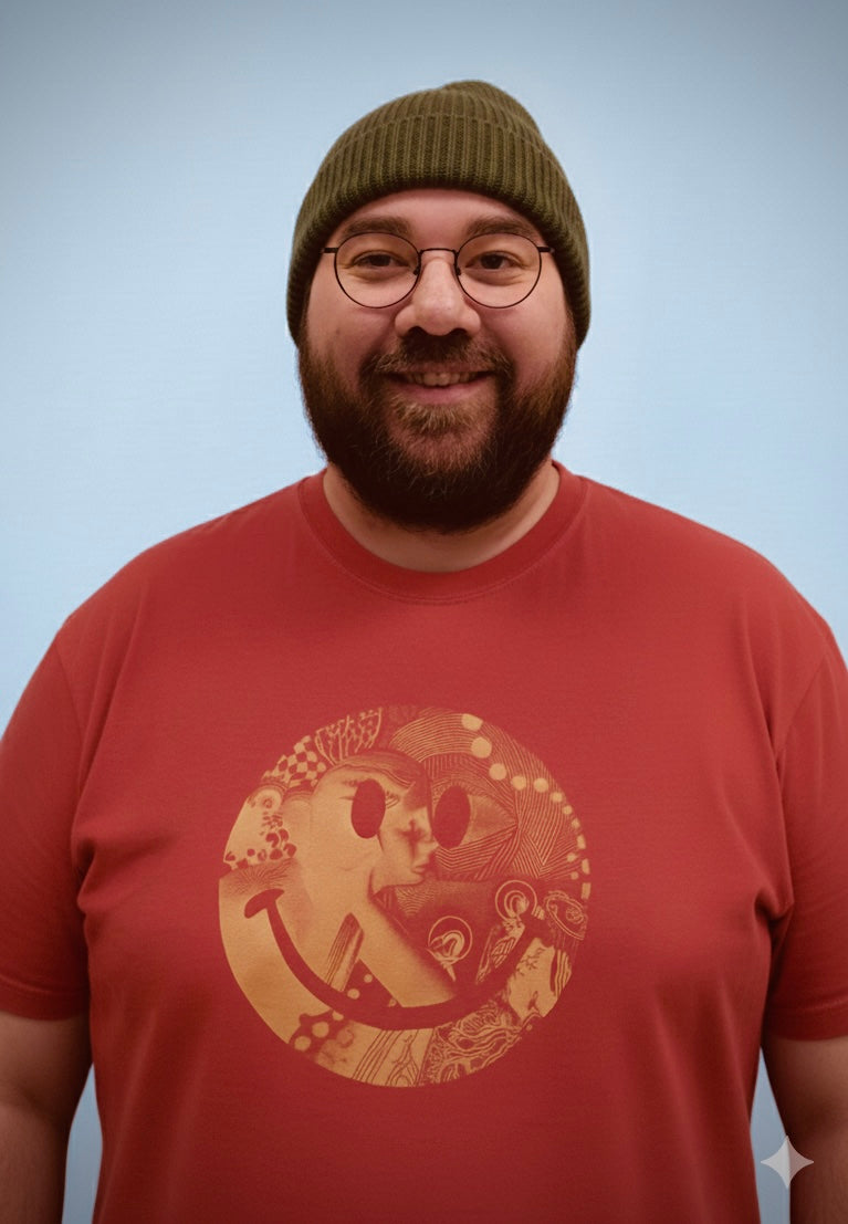 Silkscreen Handprinted Art Tee 014 L