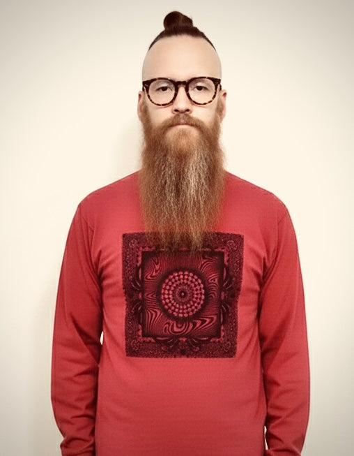 Silkscreen Handprinted Art Long Tee 006 XL