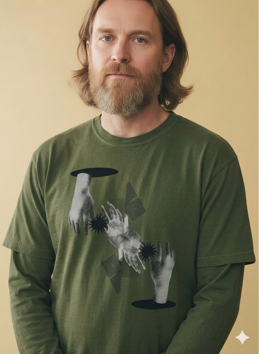 Silkscreen Handprinted Art Tee 012 XL